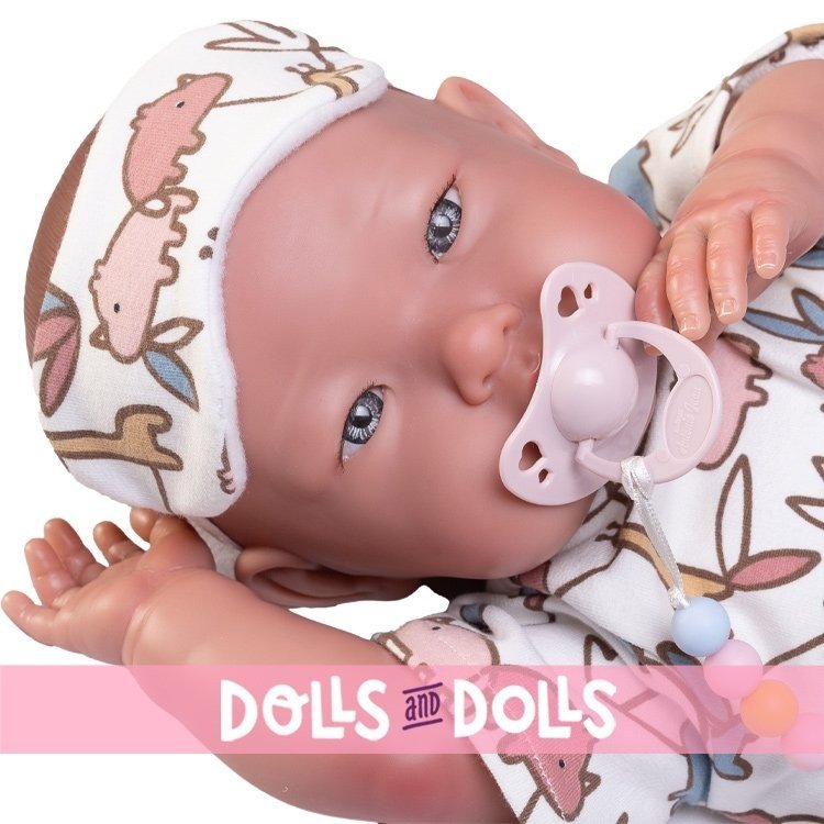 Antonio Juan doll 52 cm - "Mi primer Reborn" Alejandra with pajamas and eye mask