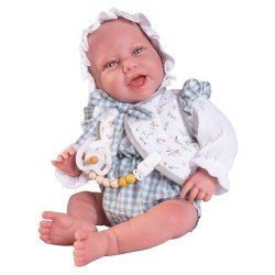 Antonio Juan doll 42 cm - Sweet Reborn Carla with hood and starry cushion