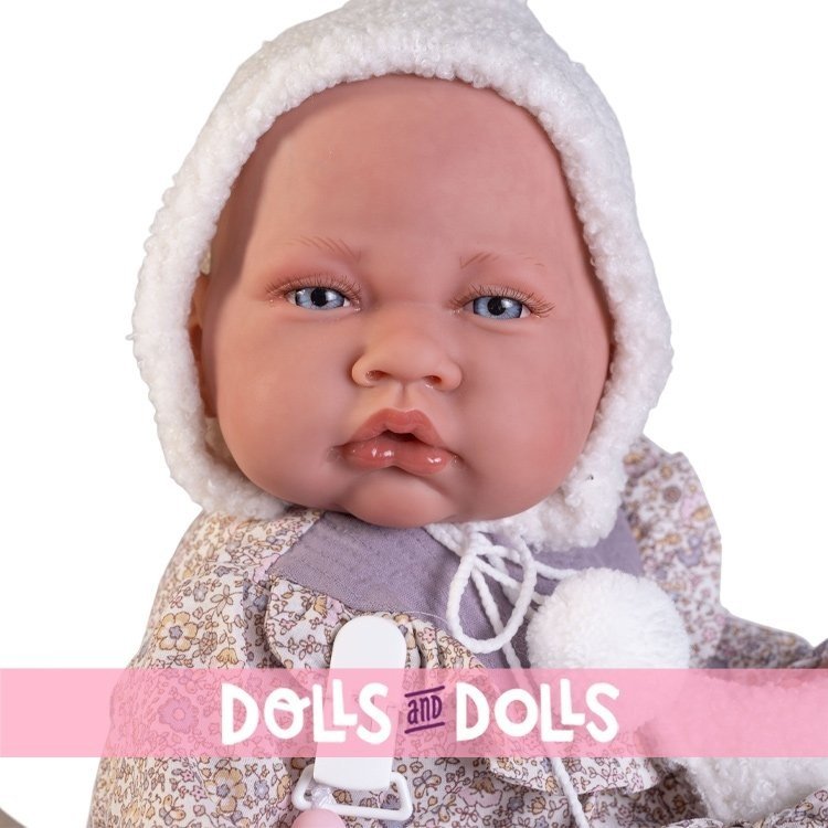 Antonio Juan doll 42 cm - Sweet Reborn Nacida with sheepskin blanket