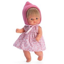 Así doll 20 cm - Bomboncín with flower dress and fuchsia hood