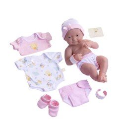 Designed by Berenguer doll 36 cm - La Newborn - Tender care with closed mouth and clothes set