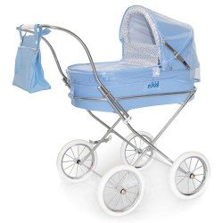 Light blue rain cover for Bebelux round doll pram