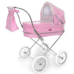 Pink rain cover for Bebelux round doll pram