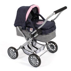 Smarty small pram 57 cm for dolls - Bayer Chic 2000 - Navy-Grey