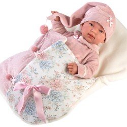  Llorens doll 44 cm - Newborn Crying Tina with sleeping bag