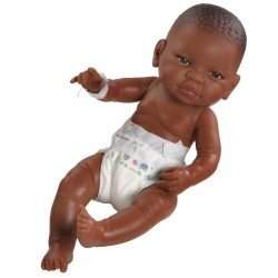 Paola Reina doll 45 cm - Bebita newborn - Black girl with nappy