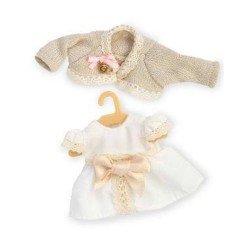 Complements for Barriguitas Classic doll 15 cm - Clothes on hanger - White dress with beige jacket