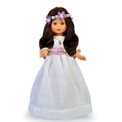 Nancy collection doll 41 cm - Brunette communion with flower crown