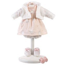 Clothes for Llorens dolls 33 cm - Pink bunny dress with white jacket