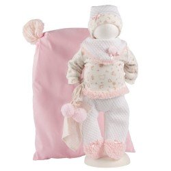 Clothes for Llorens dolls 40 cm - Pink pyjamas with nature print and cushion