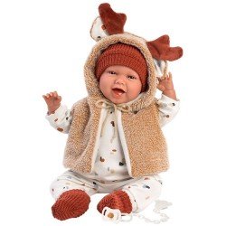 Llorens doll 40 cm - Newborn Mimi reindeer smiles