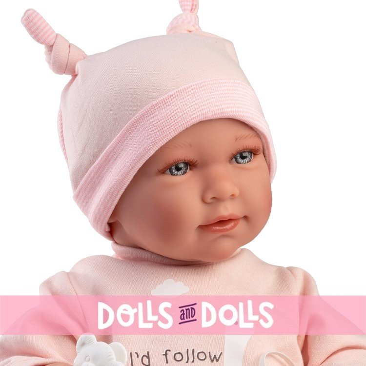 Llorens doll 40 cm - Newborn Mimi crybaby with pink pajamas