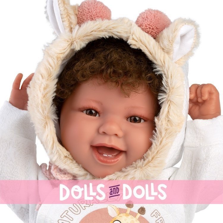  Llorens doll 44 cm - Newborn Tala smiles with giraffe pajamas