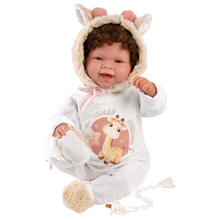  Llorens doll 44 cm - Newborn Tala smiles with giraffe pajamas