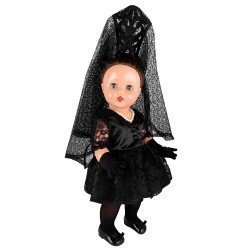 Mariquita Pérez doll 50 cm - With black dress and spanish shawl