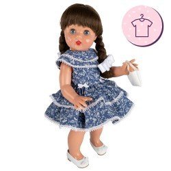 Outfit for Mariquita Pérez doll 50 cm - Blue flowered dress