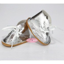 Complements for Nines d'Onil 30 cm doll - Mia - Silver lace-up shoes