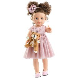 Paola Reina doll 45 cm - Soy tú - Ani with crowns dress and teddy bear