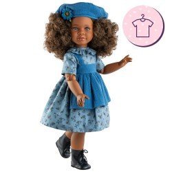 Outfit for Paola Reina doll 60 cm - Las Reinas - Olga - Blue dress with orange flowers