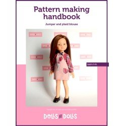 Dolls And Dolls downloadable pattern for Las Amigas dolls - Jumper with plaid blouse